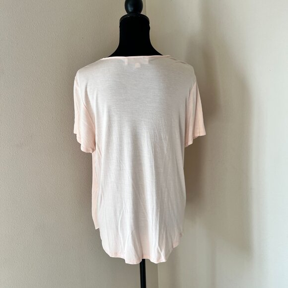 Ann Taylor LOFT Mixed Media Top Blouse - Peach - Size XL - Picture 5 of 9